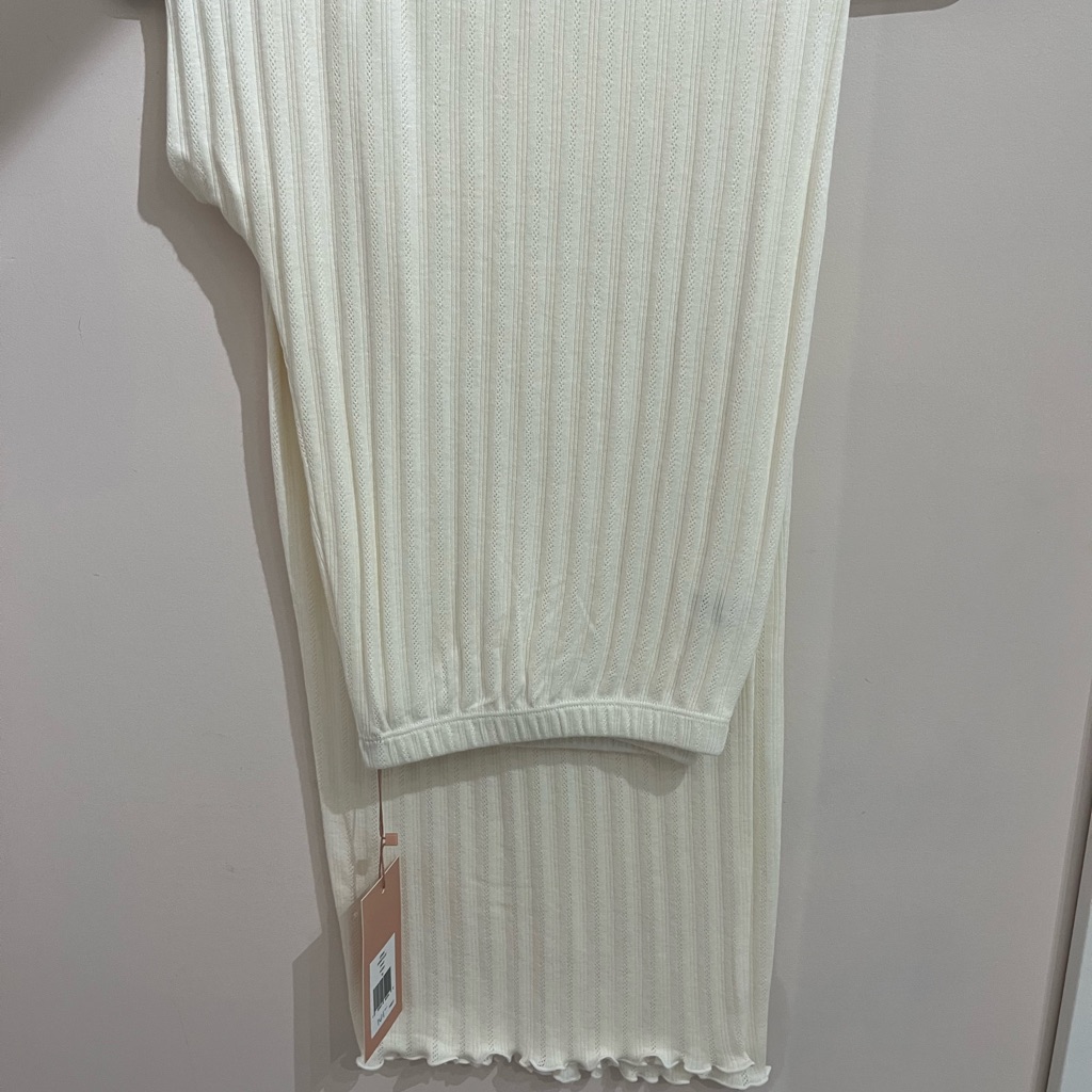 Eberjey Cream Ribbed Lounge/Pajama Botton